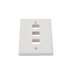 Placa de Pared de 3 Puertos, Keystone, Color Blanco