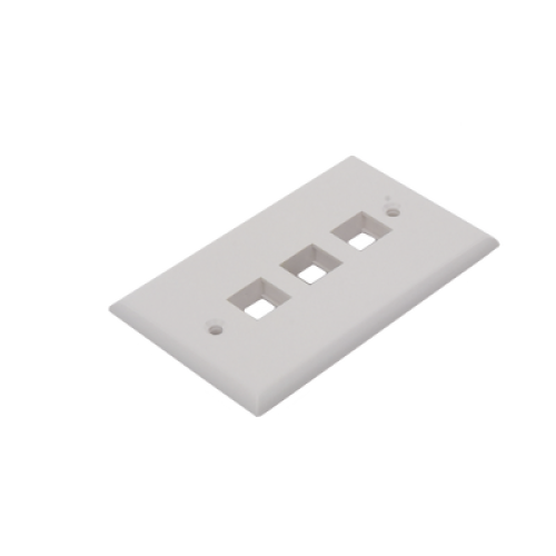 Placa de Pared de 3 Puertos, Keystone, Color Blanco