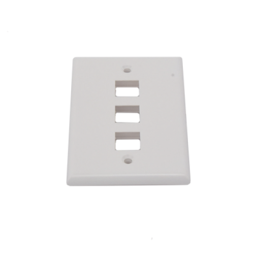Placa de Pared de 3 Puertos, Keystone, Color Blanco