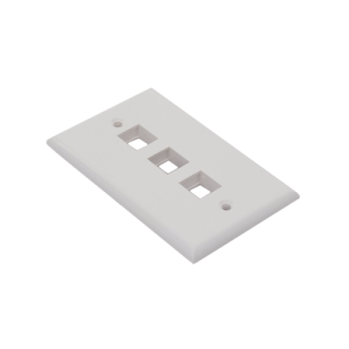 Placa de Pared de 3 Puertos, Keystone, Color Blanco