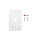 Placa de Pared de 1 Puerto, Keystone, con Espacio para Etiqueta, Color Blanco