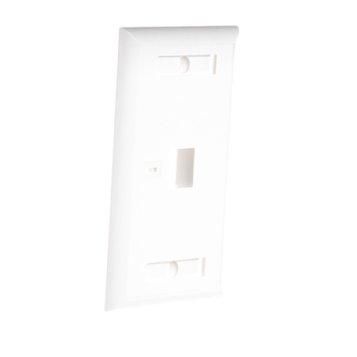Placa de Pared de 1 Puerto, Keystone, con Espacio para Etiqueta, Color Blanco