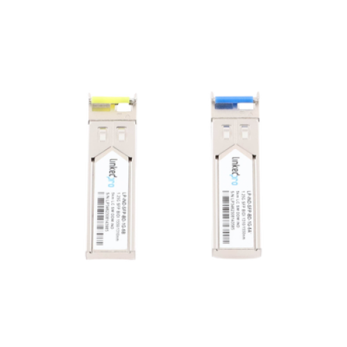 Transceptores Ópticos Industriales Bidireccionales SFP (Mini-Gbic) / Monomodo 1310 & 1550 nm / 1.25 Gbps / 1000BASE-BX / Conector LC/UPC Simplex / DDM / Hasta 5 km / 2 Piezas