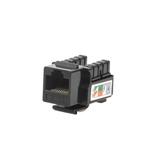 Módulo Jack Keystone Cat5e con Terminación 110 (Punchdown) para Faceplate - Color Negro