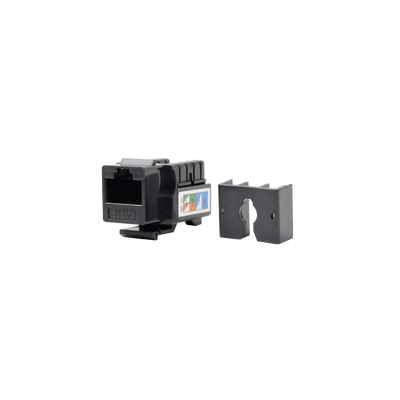 Módulo Jack Keystone Cat5e con Terminación 110 (Punchdown) para Faceplate - Color Negro