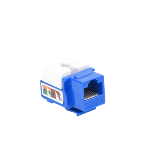 Módulo Jack Keystone Cat5e con Terminación 110 (Punchdown) para Faceplate - Color Azul