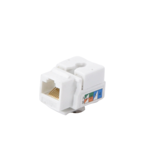 Módulo Jack Keystone Cat5e con Terminación 110 (Punchdown) para Faceplate - Color Blanco Módulo Jack Keystone Cat5e con Terminación 110 (Punchdown) para Faceplate - Color Blanco