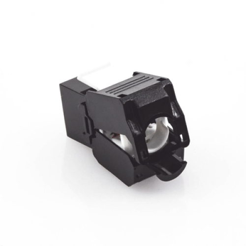 Módulo Jack Keystone Cat5e (Toolless), con Terminación en Ángulo 180 - Color Negro, Compatible con Faceplate y Patchpanel Linkedpro