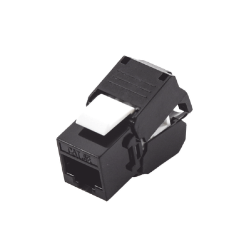Módulo Jack Keystone Cat5e (Toolless), con Terminación en Ángulo 180 - Color Negro, Compatible con Faceplate y Patchpanel Linkedpro