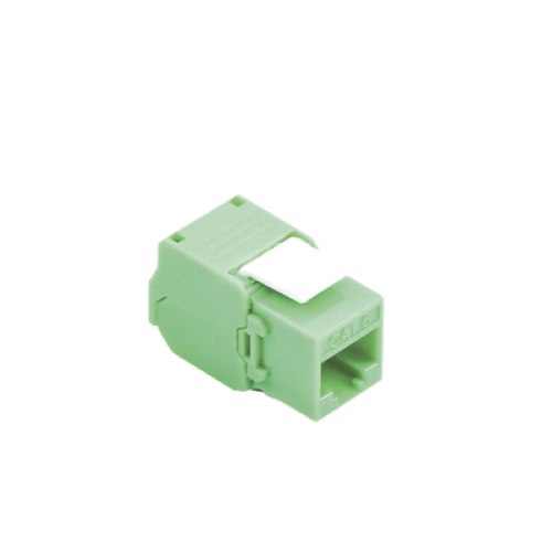 Módulo Jack Keystone Cat5e (Toolless), con Terminación en Ángulo 180 - Color Verde, Compatible con Faceplate y Patchpanel Linkedpro