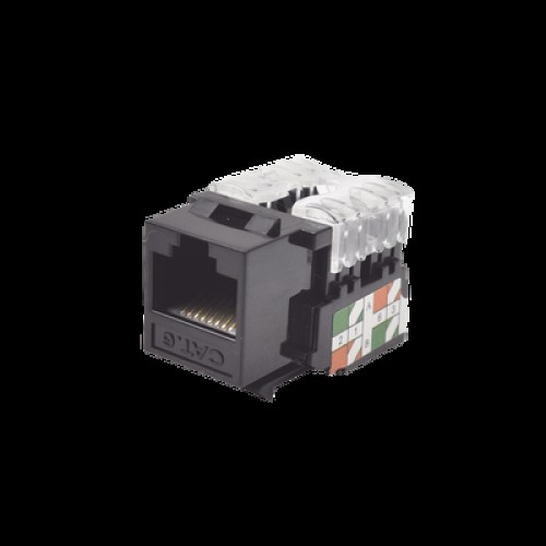 Módulo Jack Keystone Cat6 con Terminación 110 (Punchdown) para Faceplate - Color Negro