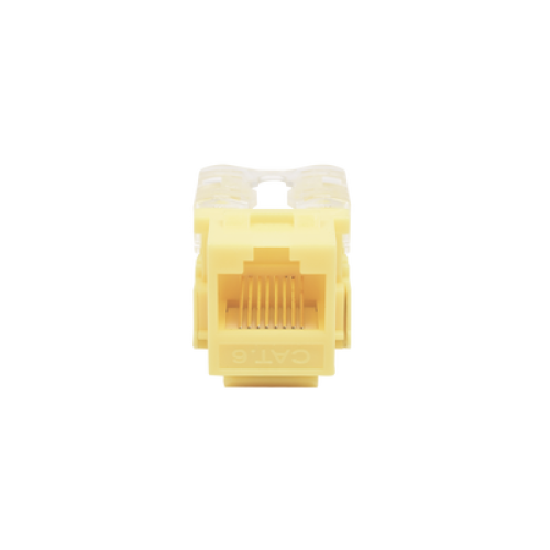 Módulo Jack Keystone Cat6 con Terminación 110 (Punchdown) para Faceplate - Color Amarillo