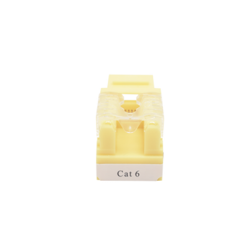 Módulo Jack Keystone Cat6 con Terminación 110 (Punchdown) para Faceplate - Color Amarillo