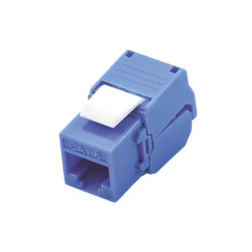 Módulo Jack Keystone Cat6 (Toolless), con Terminación en Ángulo 180 Grados Color Azul, Compatible con Faceplate y Patchpanel Linkedpro