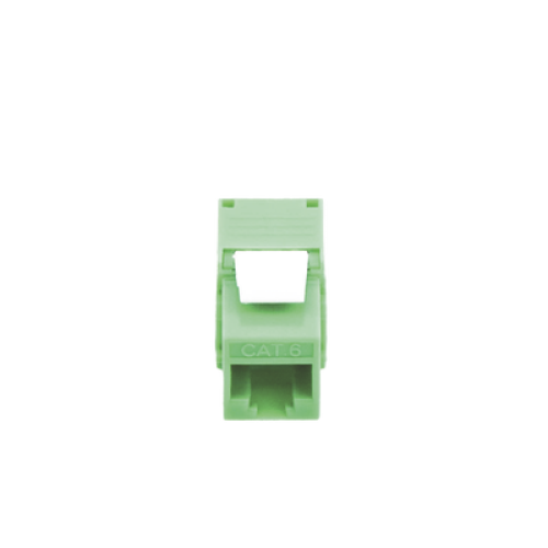 Módulo Jack Keystone Cat6 (Toolless), con Terminación en Ángulo 180 - Color Verde, Compatible con Faceplate y Patchpanel Linkedpro