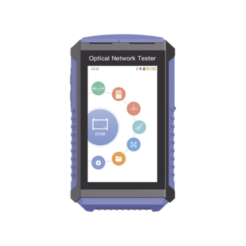 Mini OTDR Touch para Pruebas en Enlaces Fibra Óptica Activos (Prueba de Fibra Viva) / Longitud de Onda en 1625nm / Integra Función OPM / Integra Función VFL 5mW / Mapeo de Cables RJ45 / Recargable / Distancia de Prueba hasta 100 Kilómetros (328084 pie