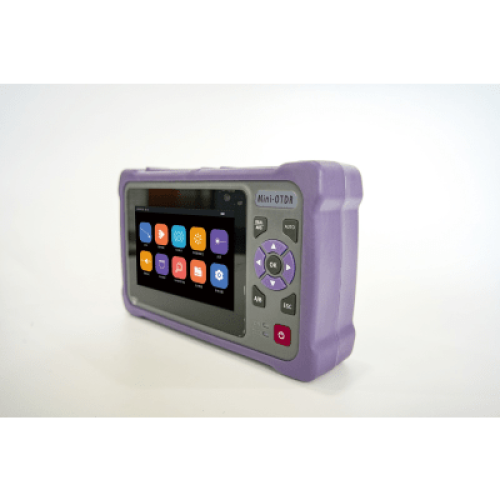 OTDR Touch para Pruebas en los Enlaces de Fibra Óptica Multimodo / Longitudes de onda  850nm y 1300nm / Función VFL 10mW / Función OPM / Función de Mapeo de cables de Red RJ45 / Recargable / Distancia de prueba de hasta 2 