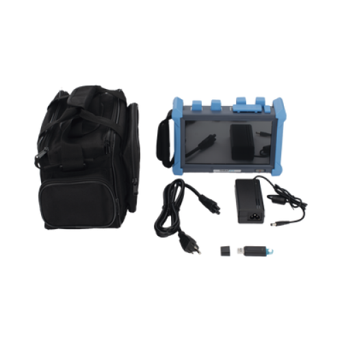 OTDR PRO de Alto Rendimiento para Enlaces de Fibra Óptica Monomodo / Pruebas en Fibra Óptica Viva / Longitudes de onda: 1310nm, 1550nm y 1625nm / Zona Muerta por Evento de 0.8 Metros (2.62 Pies) / VFL 5mW / Distancia de prueba de hasta 420 k