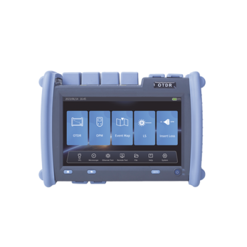 OTDR PRO de Alto Rendimiento para Enlaces de Fibra Óptica Monomodo y Multimodo / Longitudes de Onda: 850nm, 1300nm, 1310nm y 1550nm / Zona Muerta por Evento de 0.8 Metros (2.62 Pies) / VFL 5mW / Distancia de Prueba de hasta 420 km