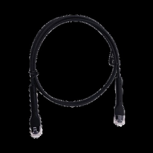 Mini Patch Cord Cat6 Ultra Slim 1.5 Metros (4.92 Pies) Negro ? Ahorra Espacio sin Organizadores, con Bota Flexible