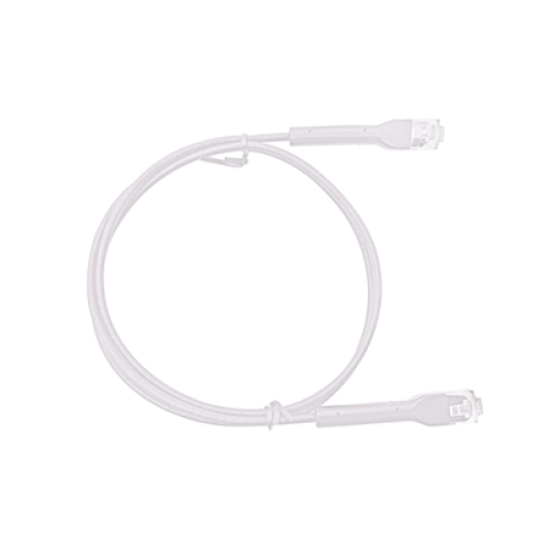 Mini Patch Cord Cat6A Ultra Slim 30 cm (11.81 Pulgadas) Blanco ? Ahorra Espacio sin Organizadores, con Bota Flexible