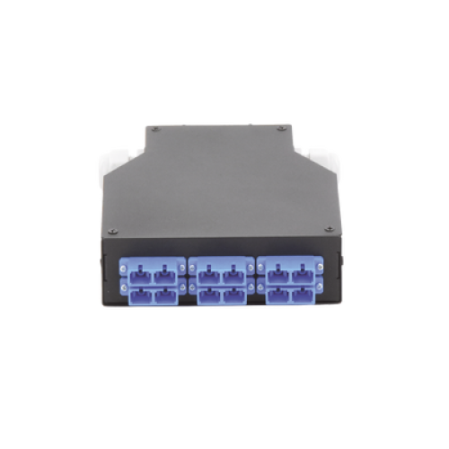 Distribuidor de Fibra Óptica para Riel Din, 6 Acopladores SC/UPC Duplex Monomodo con Charola de Empalme