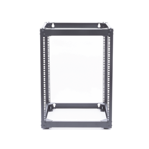 Rack Abierto de 4 Postes Instalación Pared o Piso de 14 Unidades, Ideal para Equipo de Audio!