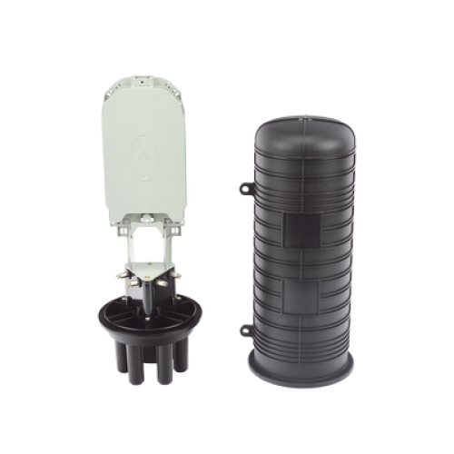 Caja de Distribución de Fibra Óptica Vertical Tipo Domo, 48 Empalmes (Expandible Hasta 96 Empalmes con Charola LP-SCV-48-ST), Exterior, IP68