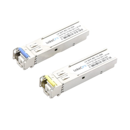 Transceptores Ópticos Bidireccionales SFP (Mini-Gbic) / Monomodo 1310 & 1550 nm / 1.25 Gbps / 1000BASE-BX / Conector LC/UPC Simplex / DDM / Hasta 20 km / 2 Piezas Transceptores Ópticos Bidireccionales SFP (Mini-Gbic) / Monomodo 1310 & 1550 nm / 1.25 Gbps / 1000BASE-BX / Conector LC/UPC Simplex / DDM / Hasta 20 km / 2 Piezas