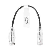 Cable de Parcheo Slim UTP Cat6 - 20 cm (7.87 Pulgadas) Negro Diámetro Reducido (28 AWG) Cable de Parcheo Slim UTP Cat6 - 20 cm (7.87 Pulgadas) Negro Diámetro Reducido (28 AWG)