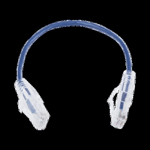 Cable de Parcheo Slim UTP Cat6 - 20 cm (7.87 Pulgadas) Azul Diámetro Reducido (28 AWG)
