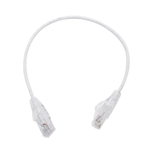 Cable de Parcheo Slim UTP Cat6 - 30 cm (11.81 Pulgadas) Blanco, Diámetro Reducido (28 AWG)