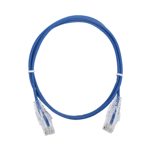 Cable de Parcheo Slim UTP Cat6 - 1 Metro (3.28 Pies), Azul, Diámetro Reducido (28 AWG)