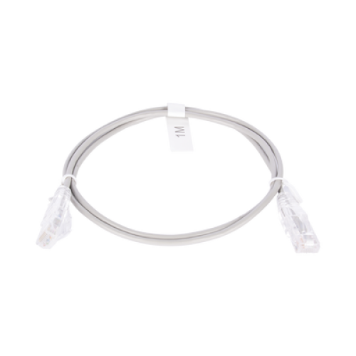 Cable de Parcheo Slim UTP Cat6 - 1 Metro (3.28 Pies), Gris, Diámetro Reducido (28 AWG)