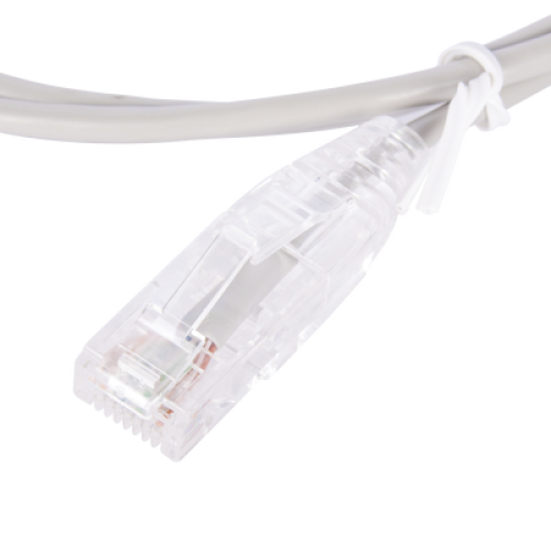 Cable de Parcheo Slim UTP Cat6 - 1 Metro (3.28 Pies), Gris, Diámetro Reducido (28 AWG)