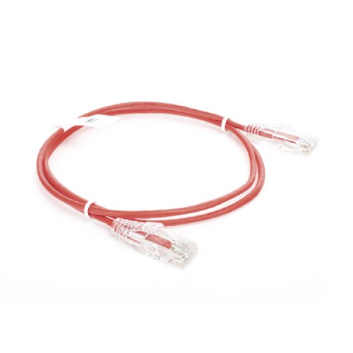 Cable de Parcheo Slim UTP Cat6 - 1 Metro (3.28 Pies), Rojo, Diámetro Reducido (28 AWG)