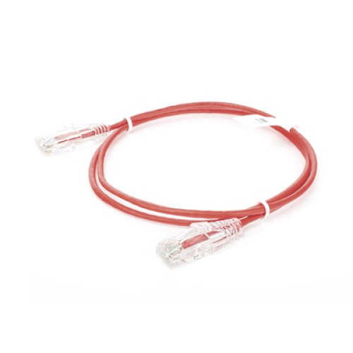 Cable de Parcheo Slim UTP Cat6 - 1 Metro (3.28 Pies), Rojo, Diámetro Reducido (28 AWG)