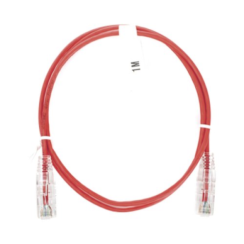 Cable de Parcheo Slim UTP Cat6 - 1 Metro (3.28 Pies), Rojo, Diámetro Reducido (28 AWG)