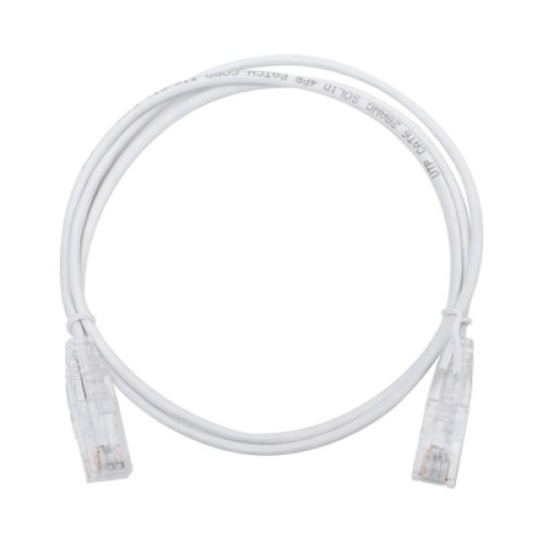 Cable de Parcheo Slim UTP Cat6 - 1 Metro (3.28 Pies), Blanco, Diámetro Reducido (28 AWG)