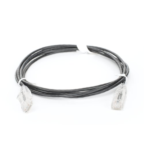 Cable de Parcheo Slim UTP Cat6 - 2 Metros (6.56 Pies) Negro Diámetro Reducido (28 AWG)