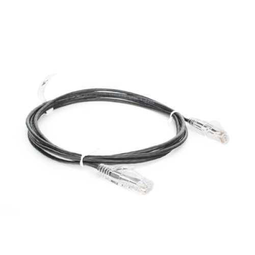 Cable de Parcheo Slim UTP Cat6 - 2 Metros (6.56 Pies) Negro Diámetro Reducido (28 AWG)