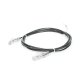 Cable de Parcheo Slim UTP Cat6 - 2 Metros (6.56 Pies) Negro Diámetro Reducido (28 AWG)