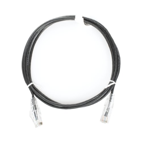 Cable de Parcheo Slim UTP Cat6 - 2 Metros (6.56 Pies) Negro Diámetro Reducido (28 AWG)