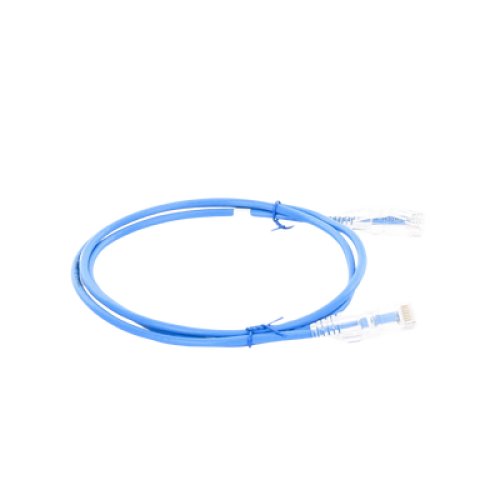 Cable de Parcheo Slim UTP Cat6A - 1 Metro (3.28 Pies) Azul, Diámetro Reducido (28 AWG)