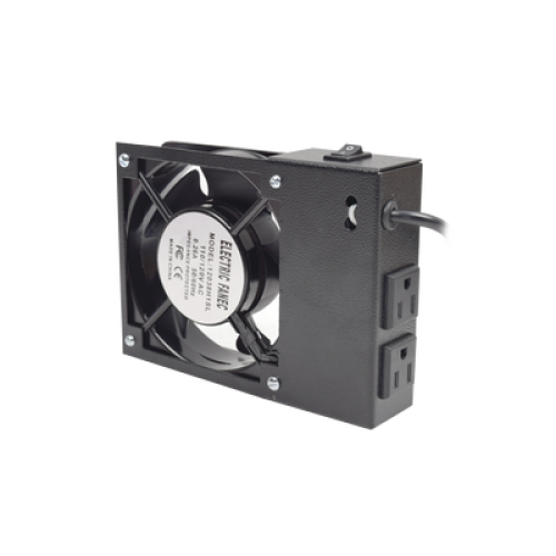 Ventilador 110 Vca con Clavija para Gabinete de Pared con 2 Tomas de Corriente 
