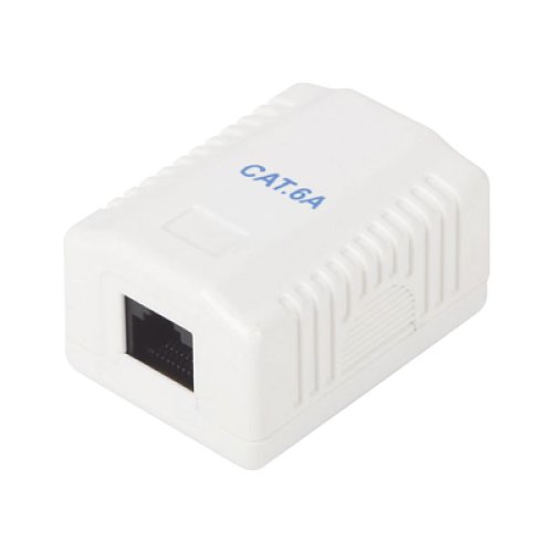 Caja de Pared con 1 Puerto, Incluye 1 Jack UTP Cat6A