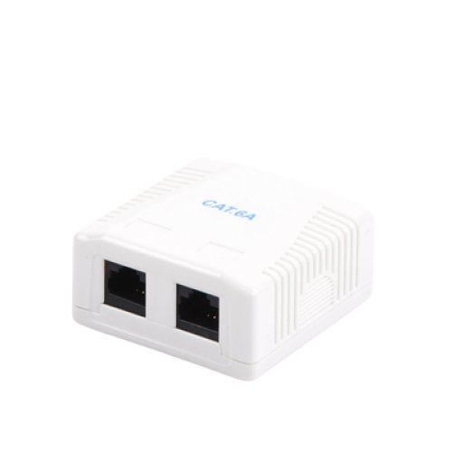 Caja de Pared con 2 Puertos, Incluye 2 Jacks UTP Cat6A
