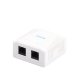 Caja de Pared con 2 Puertos, Incluye 2 Jacks UTP Cat6A