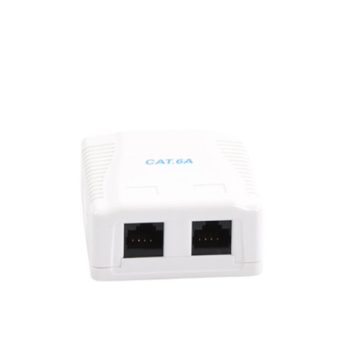 Caja de Pared con 2 Puertos, Incluye 2 Jacks UTP Cat6A