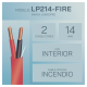Alambre de Alarma contra Incendios - Bobina de 305 Metros (1000 Pies): 2 x 14 AWG, Rojo, Tipo FPLR, (UL) FT4, Ideal para Sistemas de Detección y Evacuación de Incendios